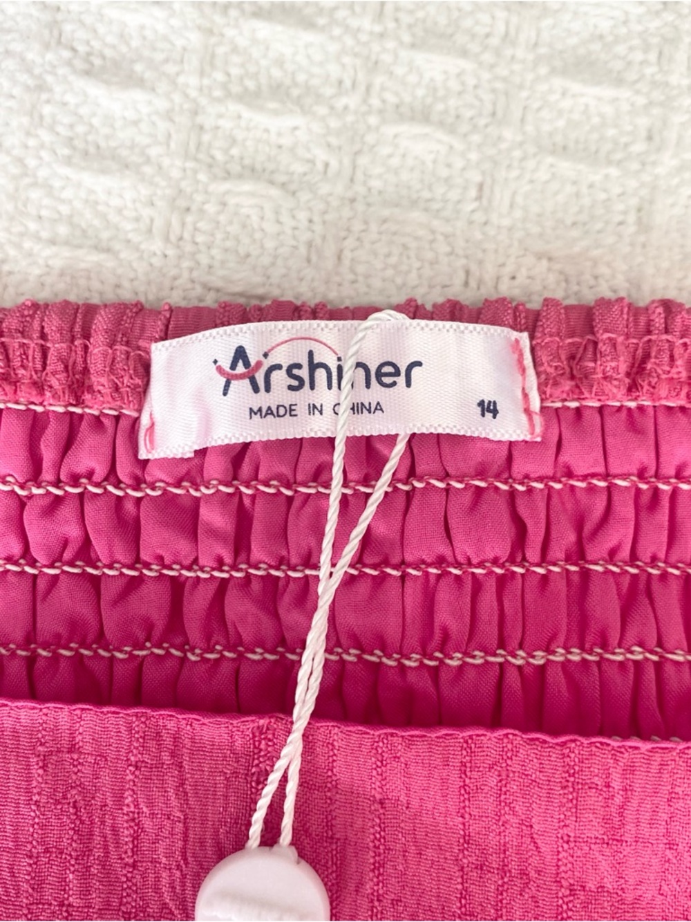 Arshiner Bright Pink Smocked Tank Top - Picture 2 of 3